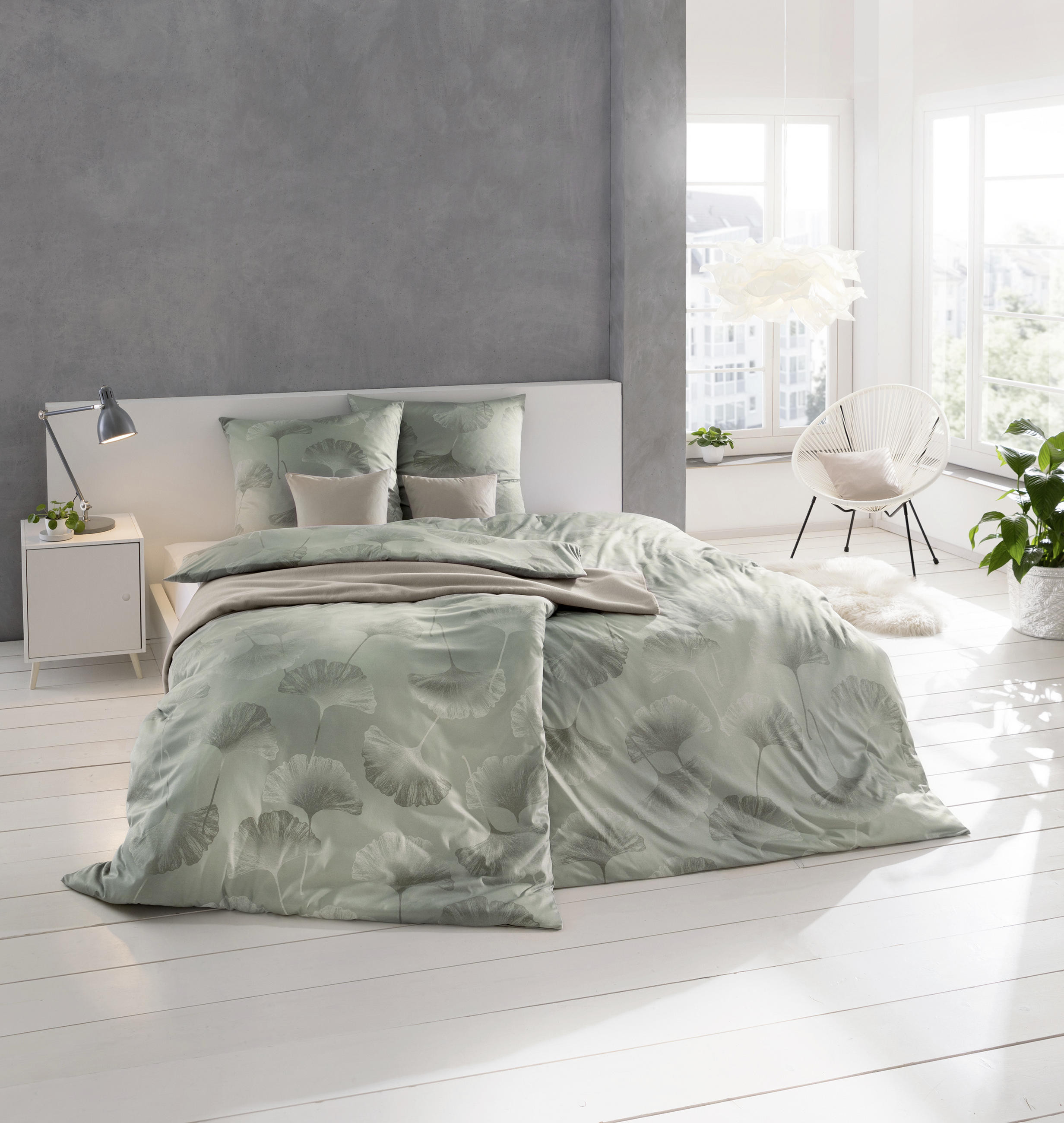BETTWÄSCHE Isabella Interlock-Jersey 155/220 cm  - Olivgrün, Basics, Textil (155/220cm) - Estella