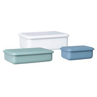 VORRATSDOSENSET 3-teilig  - Pastellblau/Salbeigrün, Basics, Metall - Riess