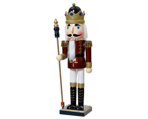 NUSSKNACKERFIGUR - Rot/Goldfarben, LIFESTYLE, Holz (9,00/8,00/38,00cm)