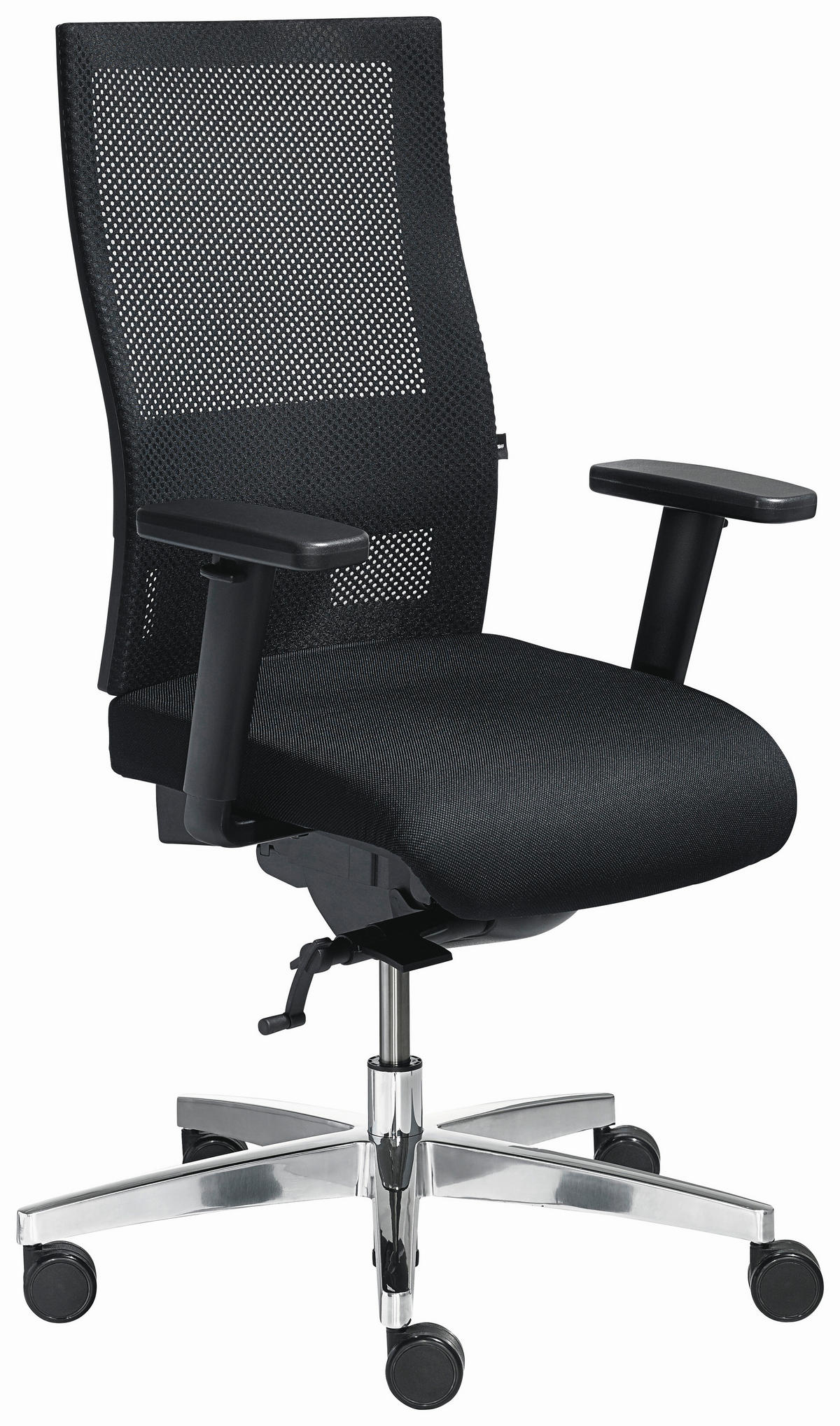 DREHSTUHL Webstoff Schwarz, Alufarben  - Schwarz/Alufarben, Design, Kunststoff/Textil (70/101-113/48cm) - Topstar