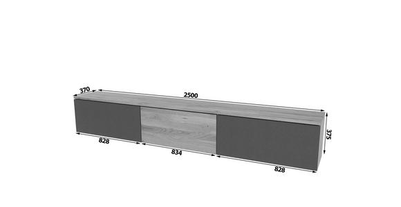 LOWBOARD  250/37,5/37 cm  hängend  - Eichefarben/Anthrazit, Natur, Glas/Holz (250/37,5/37cm) - Linea Natura