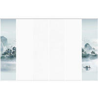 FLÄCHENVORHANG  6 Stück  blickdicht  60/245 cm   - Graublau/Weiß, Design, Textil (60/245cm)