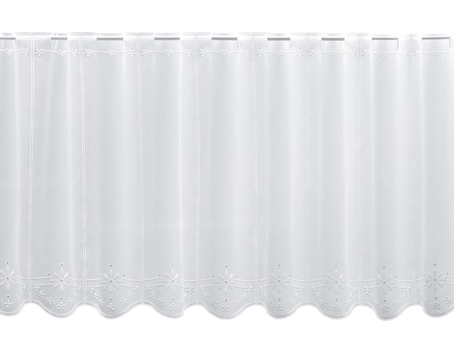 VITRÁZSFÜGGÖNY 45 cm  - fehér, Basics, textil (45cm)