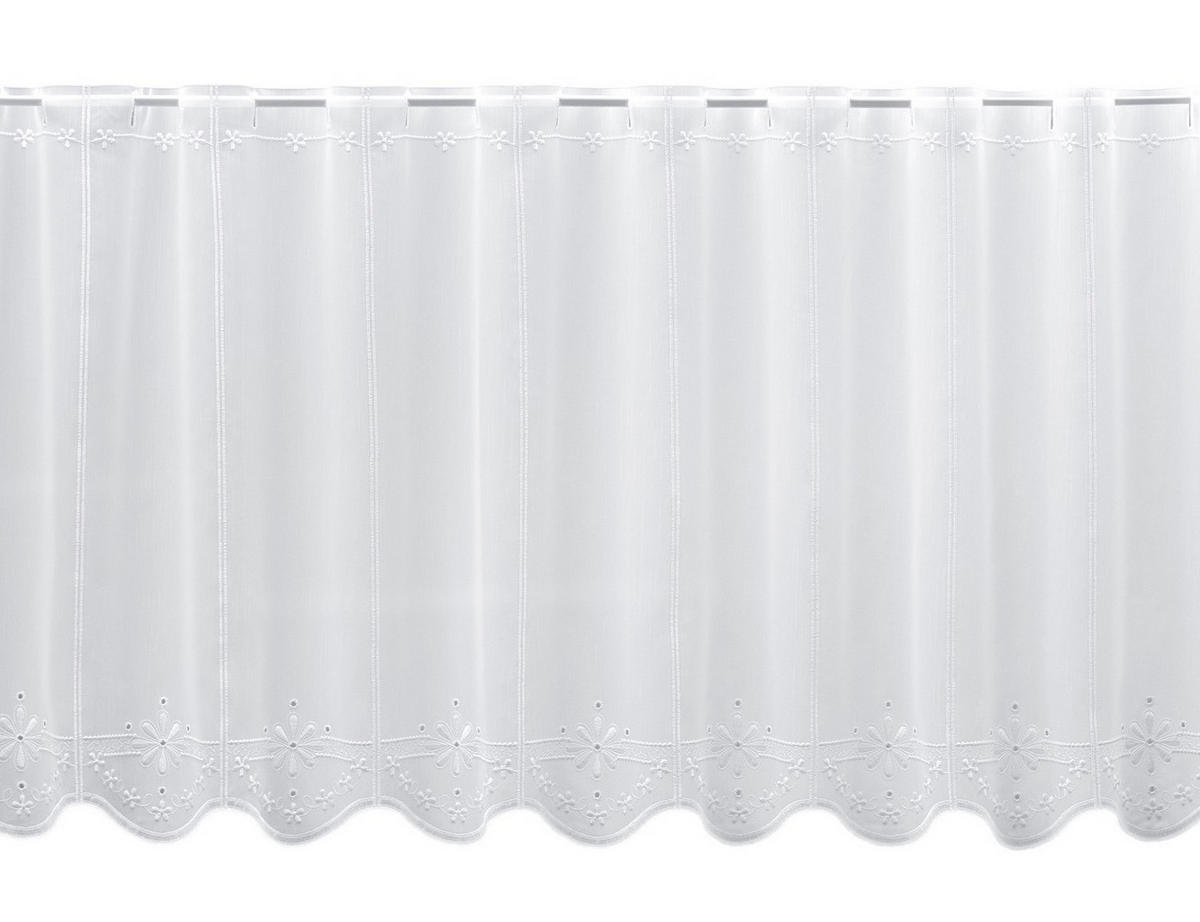 VITRÁZSFÜGGÖNY 45 cm  - fehér, Basics, textil (45cm)