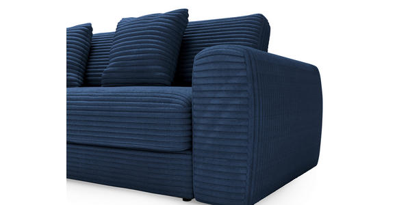 ECKSOFA in Cord Dunkelblau  182/302 cm  - Schwarz/Dunkelblau, MODERN, Kunststoff/Textil (182/302cm) - Carryhome