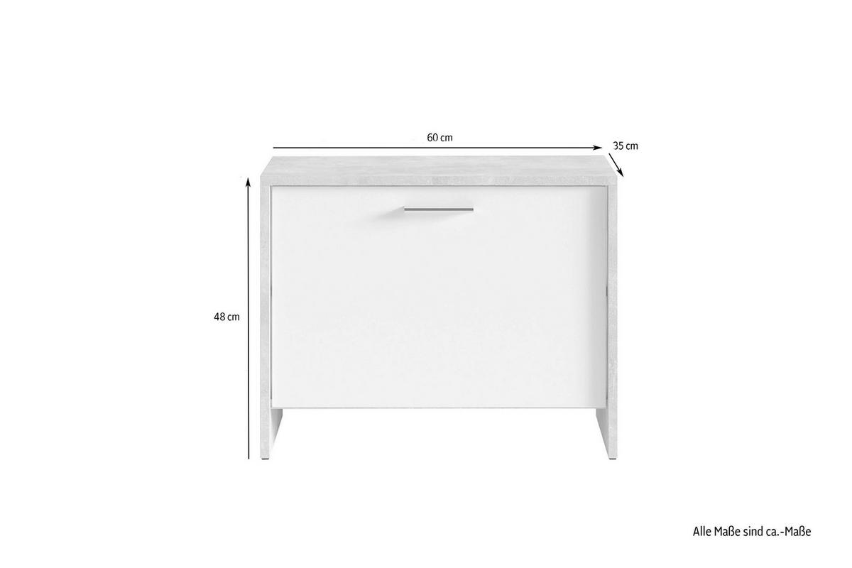 GARDEROBENBANK Ben  in 60/48/35 cm  - Alteiche/Anthrazit, MODERN, Holzwerkstoff/Kunststoff (60/48/35cm) - MID.YOU