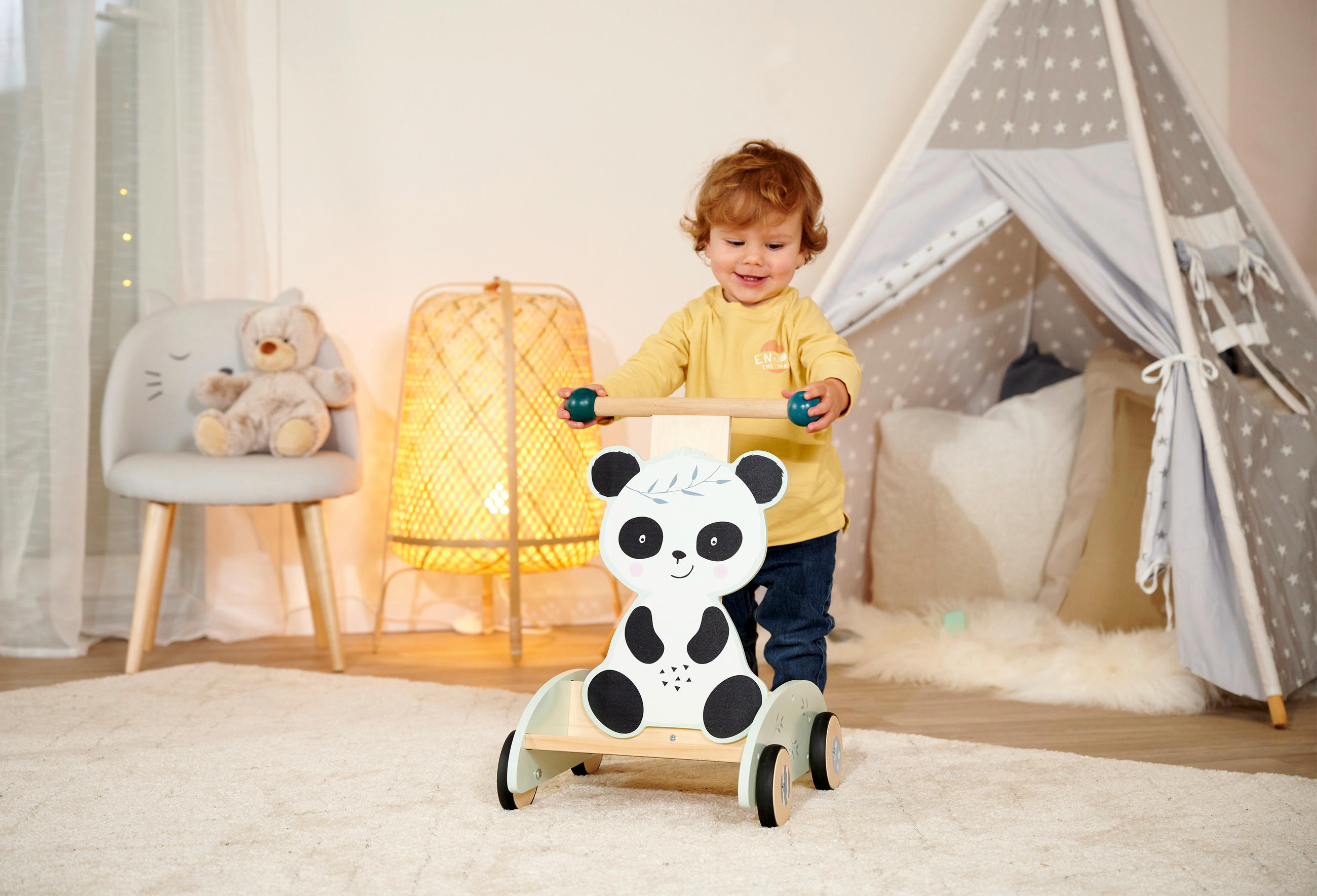 LAUFLERNWAGEN - Multicolor, Basics, Holz (8/46,50/34,50cm) - Eichhorn