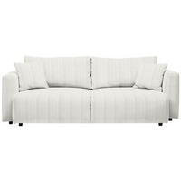 SCHLAFSOFA  mit Stoffauswahl, Schlafen auf Sitzhöhe, Rücken echt Cord Weiß  - Schwarz/Weiß, Design, Kunststoff/Textil (250/92/105cm) - Carryhome