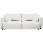 SCHLAFSOFA  mit Stoffauswahl, Schlafen auf Sitzhöhe, Rücken echt Cord Weiß  - Schwarz/Weiß, Design, Kunststoff/Textil (250/92/105cm) - Carryhome