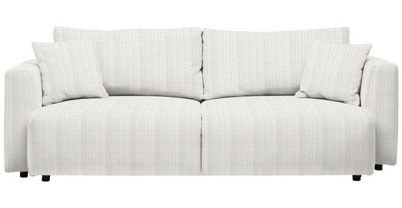 SCHLAFSOFA Cord Weiß Zierkissen, Rückenkissen, Bettkasten, Schlaffunktion, Rücken echt  - Schwarz/Weiß, Design, Kunststoff/Textil (250/92/105cm) - Carryhome