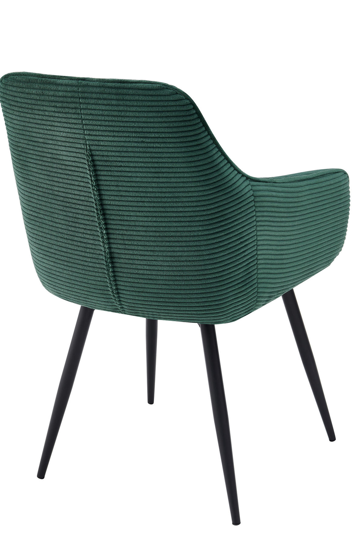 ARMLEHNSTUHL-SET 2 Stück  in Stahl Mikrofaser, Feincord  - Schwarz/Grün, MODERN, Textil/Metall (53/85/62cm) - MID.YOU