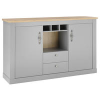 SIDEBOARD  in 166/100/44 cm  - Eichefarben/Silberfarben, Design, Holzwerkstoff/Metall (166/100/44cm) - MID.YOU