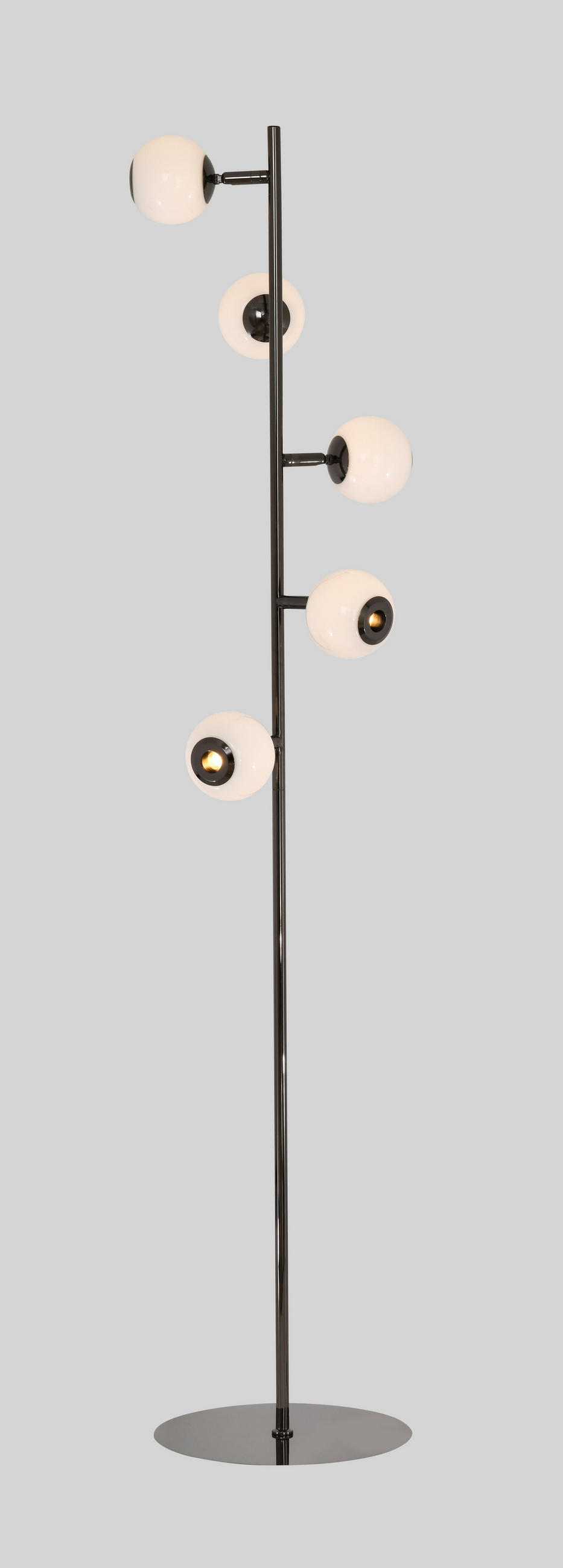 LED-STEHLEUCHTE Luberon 32,5/151/32,5 cm  - Schwarzchrom, Design, Glas/Kunststoff (32,5/151/32,5cm)