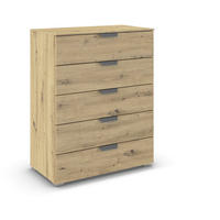 KOMMODE  in 80/100/43 cm  - Chromfarben/Eiche Artisan, Design, Holzwerkstoff/Metall (80/100/43cm) - Carryhome