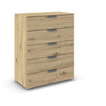 KOMMODE  in 80/100/43 cm  - Chromfarben/Eiche Artisan, Design, Holzwerkstoff/Metall (80/100/43cm) - Carryhome