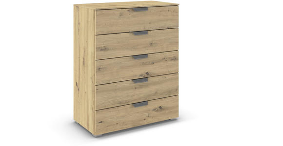 KOMMODE  in 80/100/43 cm  - Chromfarben/Eiche Artisan, Design, Holzwerkstoff/Metall (80/100/43cm) - Carryhome