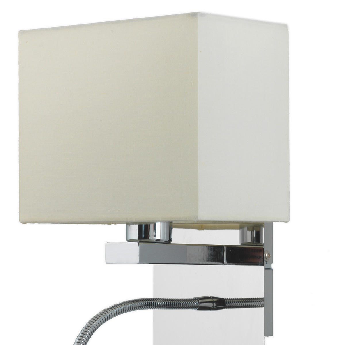 LED-WANDLEUCHTE 17/15/44 cm   - Chromfarben/Weiß, KONVENTIONELL, Textil/Metall (17/15/44cm)