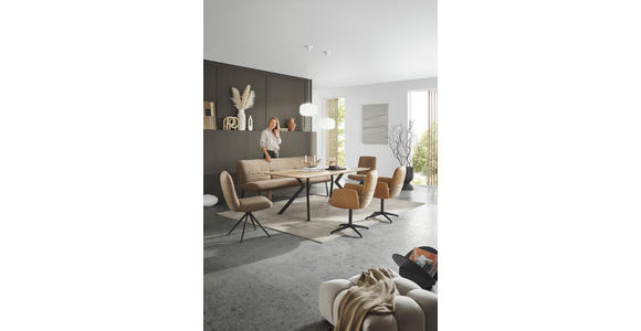 STUHL - Rostfarben/Cognac, Design, Textil/Metall (50/93/69cm) - Dieter Knoll