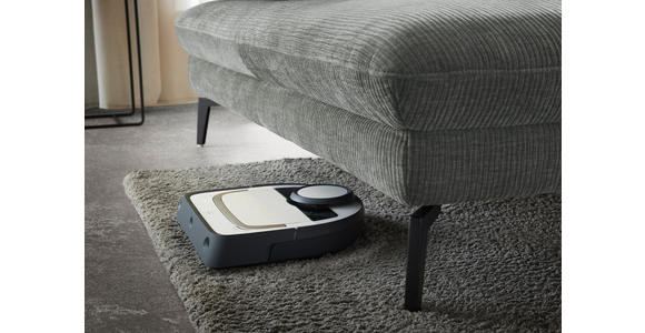 WOHNLANDSCHAFT in Webstoff Hellgrau  - Hellgrau/Schwarz, Design, Textil/Metall (157/354/208cm) - Dieter Knoll