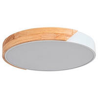 STROPNÍ LED SVÍTIDLO, 41.5/5/41.5 cm - bílá/barvy dubu, Basics, kov/dřevo (41.5/5/41.5cm)