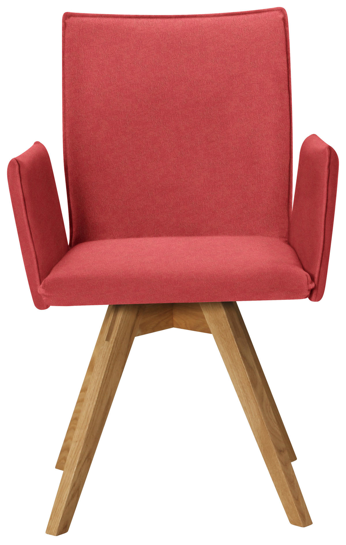 ARMLEHNSTUHL  in Lederlook  - Eichefarben/Rot, Konventionell, Holz/Textil (60/91/61cm) - Moderano