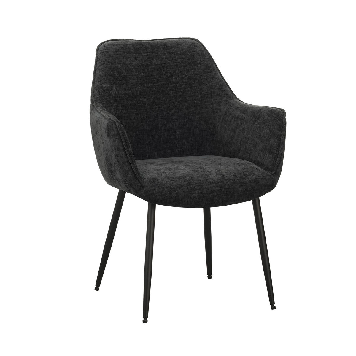 SADA STOLIČIEK S PODRÚČKAMI 2 kus - čierna/koňaková, Modern, kov/textil (61/84/59,5cm) - MID.YOU