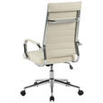 DREHSTUHL Chromfarben, Beige  - Chromfarben/Beige, KONVENTIONELL, Leder/Kunststoff (63,5/103/112.5/55,5cm) - Venda