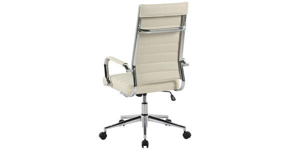 DREHSTUHL Chromfarben, Beige - Chromfarben/Beige, KONVENTIONELL, Leder/Kunststoff (63,5/103/112.5/55,5cm) - Venda