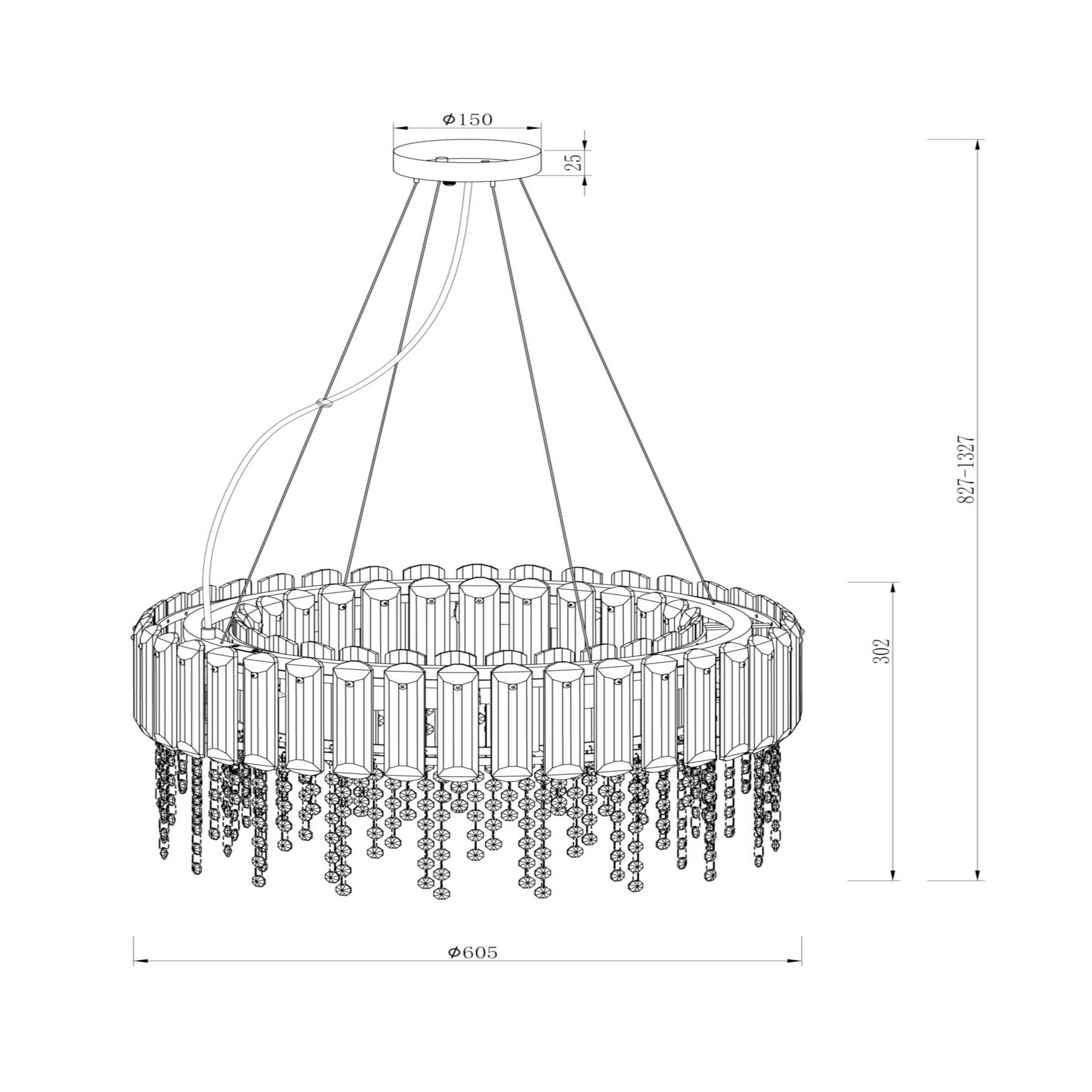 PENDELLEUCHTE 60,5/30,2/60,5 cm   - Chromfarben, Basics, Glas/Metall (60,5/30,2/60,5cm) - MAYTONI