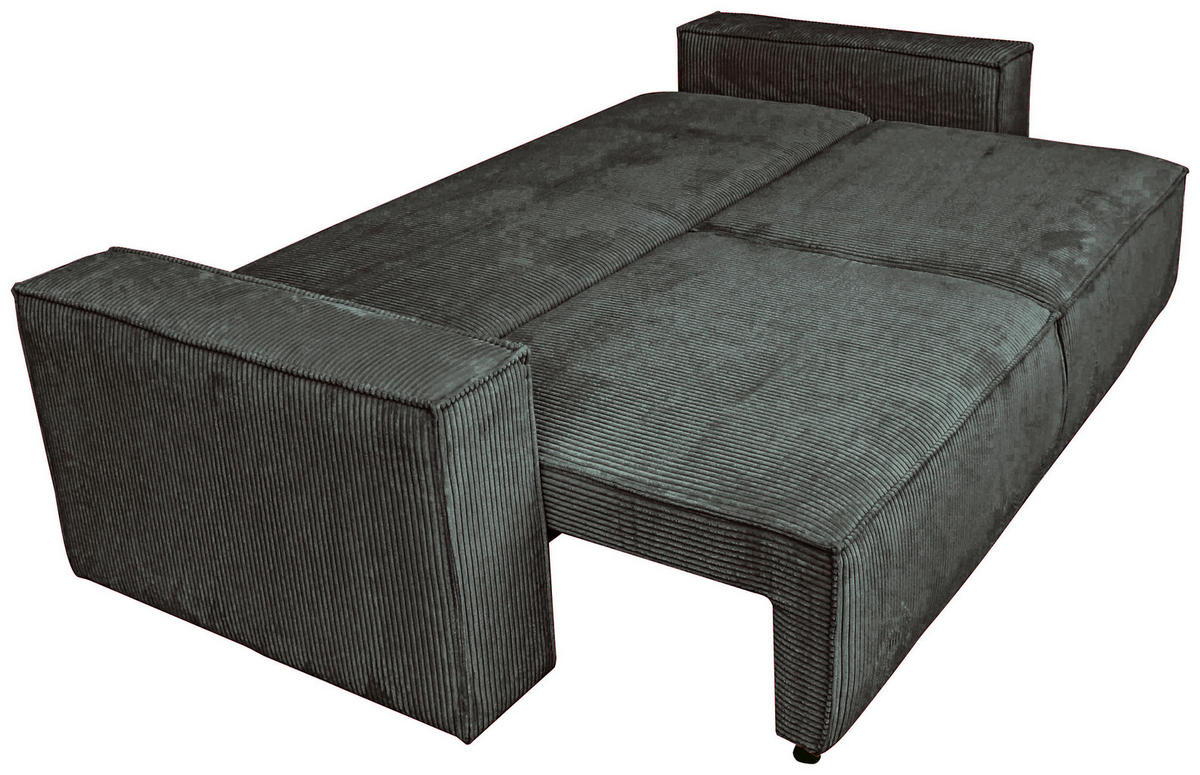 SCHLAFSOFA Cord Graphitfarben  - Schwarz/Graphitfarben, KONVENTIONELL, Kunststoff/Textil (240/89/100cm) - Carryhome