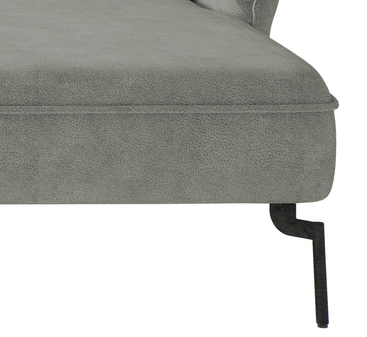 SITZGARNITUR in Flachgewebe Grau  - Edelstahlfarben/Grau, Design, Textil/Metall (265/185cm) - Livetastic