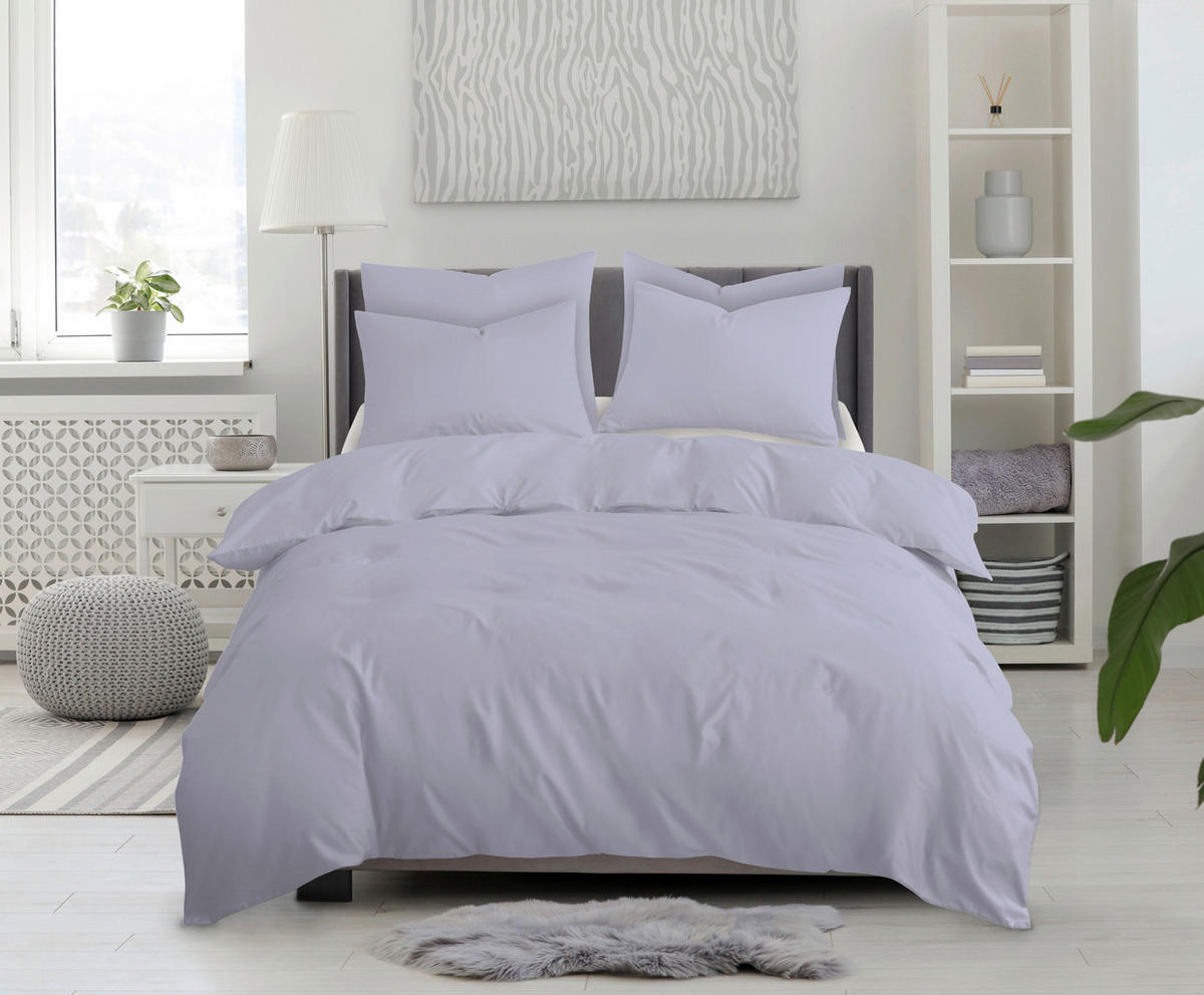 BETTWÄSCHESET Adea 160/210 cm  65 cm/100 cm  - Flieder, Basics, Textil (160/210cm) - Ambiente