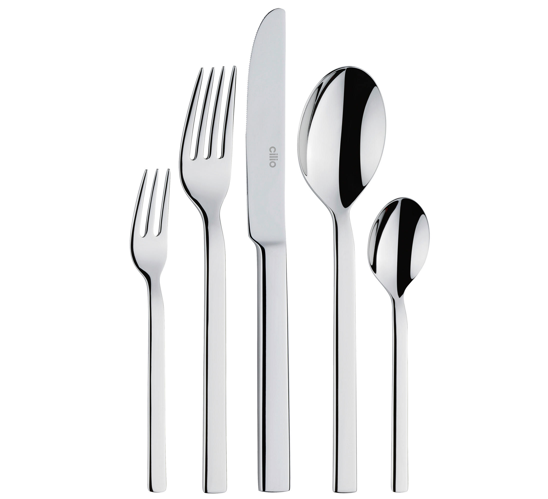 BESTECKSET Venezia 30-teilig Edelstahl  - Edelstahlfarben, Basics, Metall - Cilio