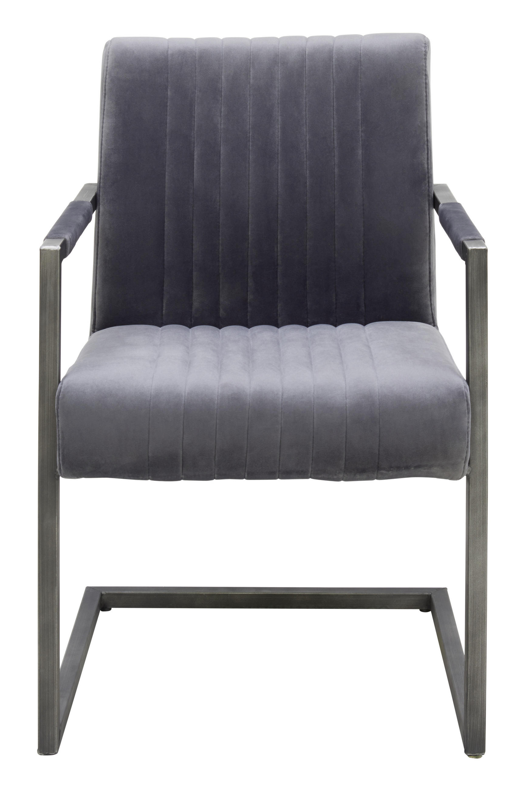 STOLIČKA S PODRÚČKAMI, železo, zamat, sivá, čierna - čierna/sivá, Trend, kov/textil (54/91/63cm) - Ambia Home