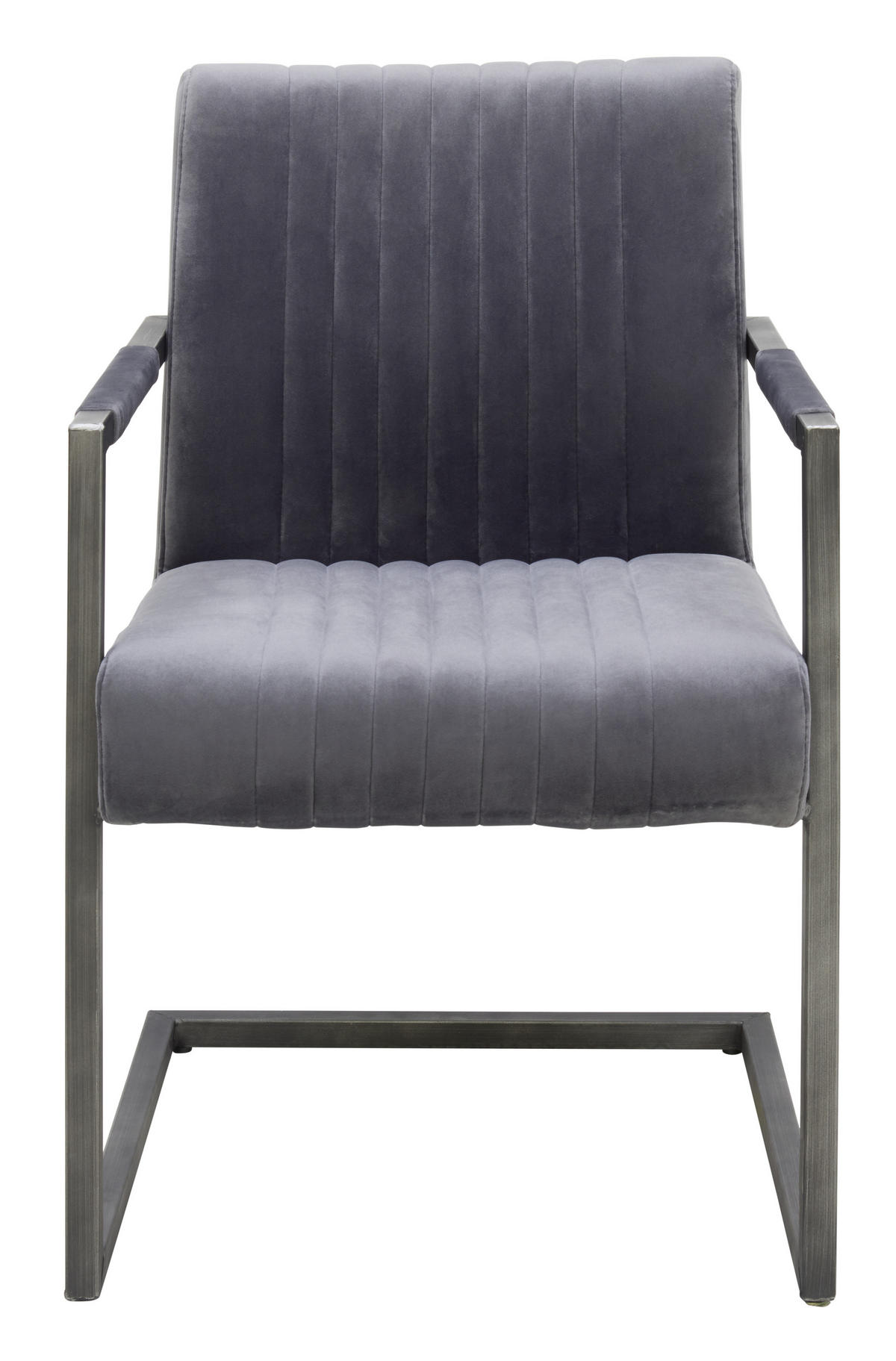 STOL MED ARMSTÖD järn sammet  - grå/svart, Trend, metall/textil (54/91/63cm) - Ambia Home