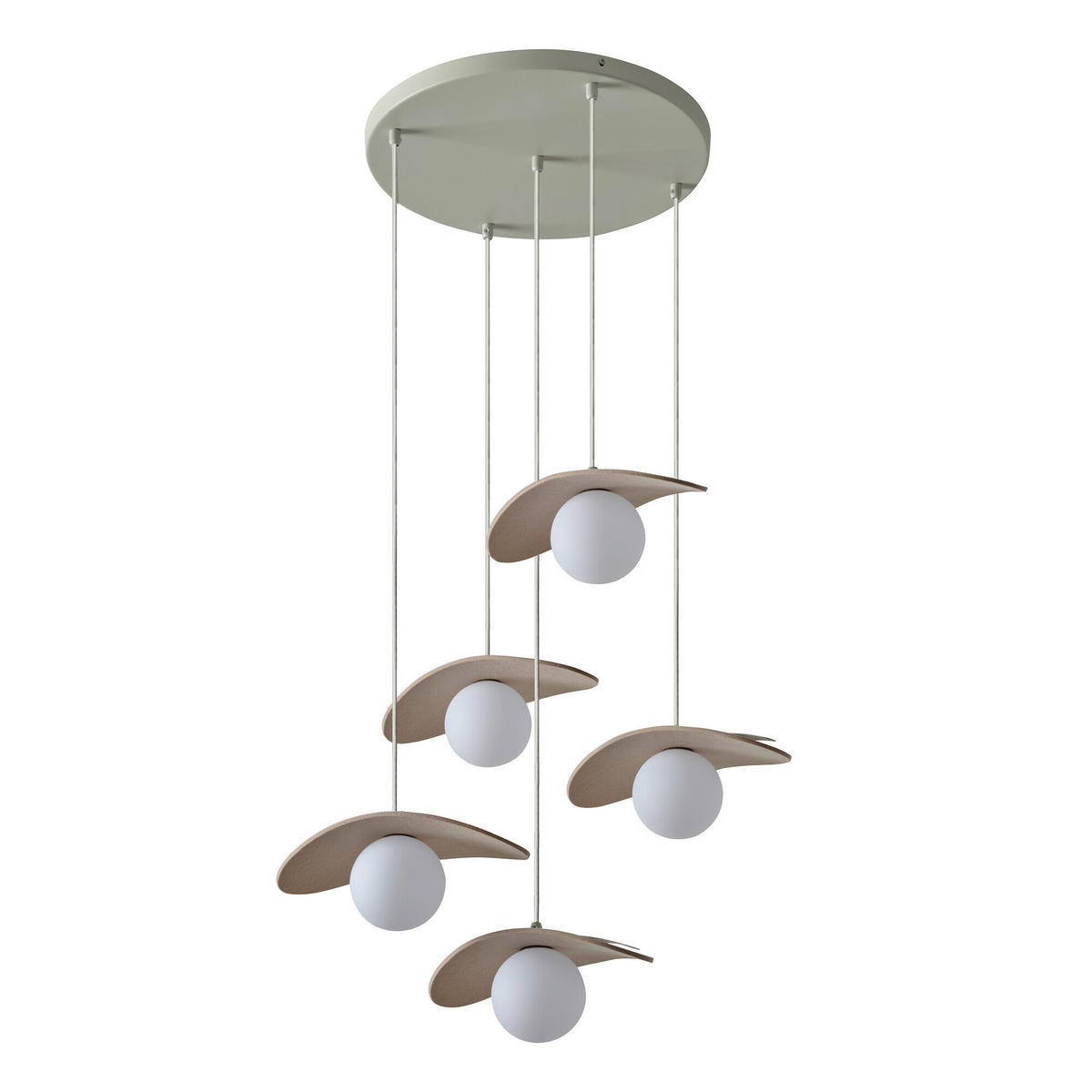 HÄNGELEUCHTE 50/50/150 cm  - Beige, Design, Glas/Textil (50/50/150cm) - Osram
