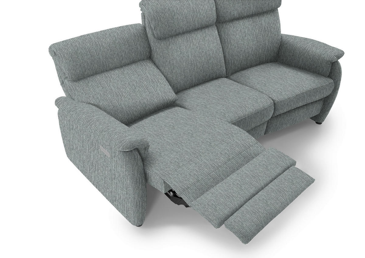 TRAPEZSOFA in Flachgewebe Grau  - Schwarz/Grau, Konventionell, Textil/Metall (219/107/97cm) - Pure Home Comfort