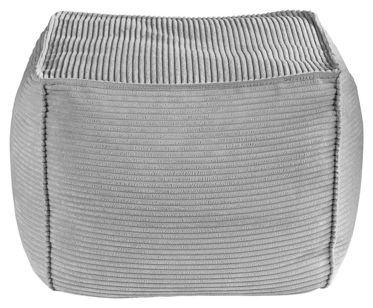 POUF in Grau Textil  - Grau, Konventionell, Textil (66/40/66cm) - Hom`in
