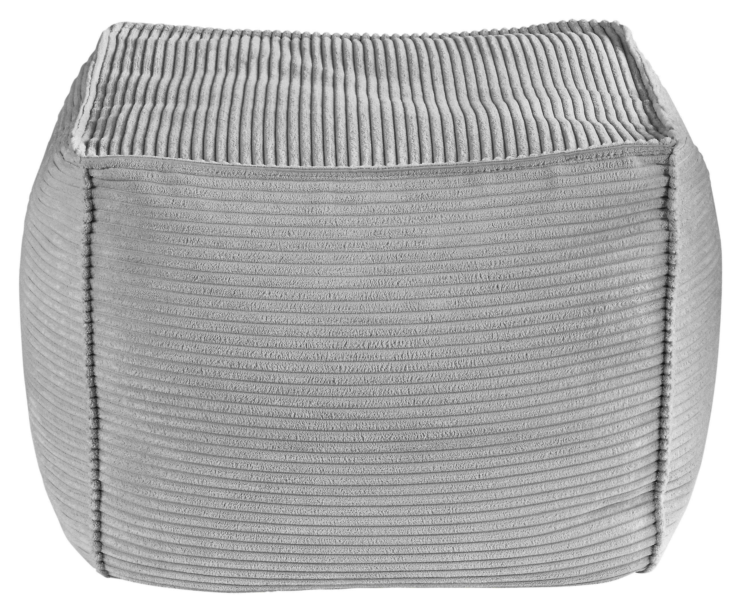 Thumbnail - Hom`in Pouf, Grau, Textil, Füllung: Styroporkugeln, 66x40x66 cm, Blauer Engel, Goldenes M, Oeko-Tex® Standard 100, DGM-K...