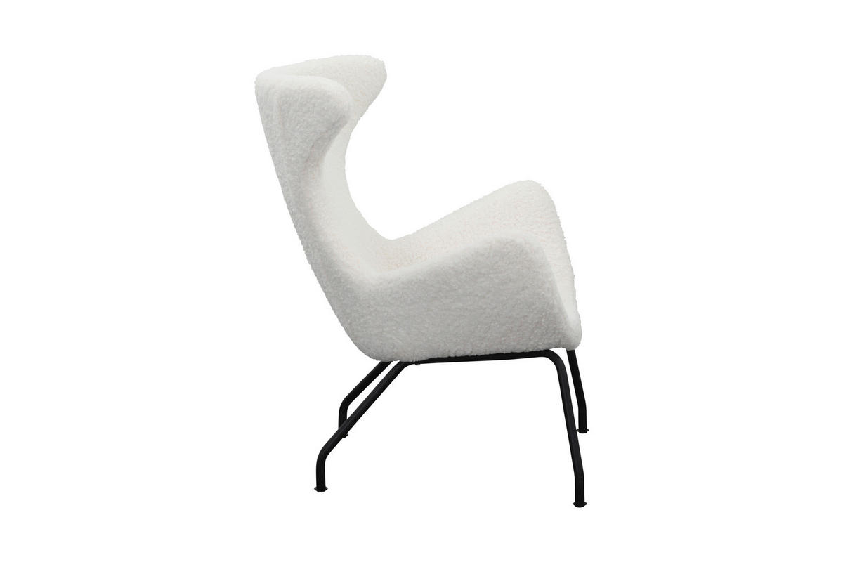 RELAXSESSEL in Textil Weiß  - Schwarz/Weiß, MODERN, Textil/Metall (77/95/62cm) - Livetastic