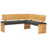 ECKBANK Echtleder Kernbuche massiv Buchefarben, Dunkelbraun - Dunkelbraun/Buchefarben, Design, Leder/Holz (194/142cm) - Moderano