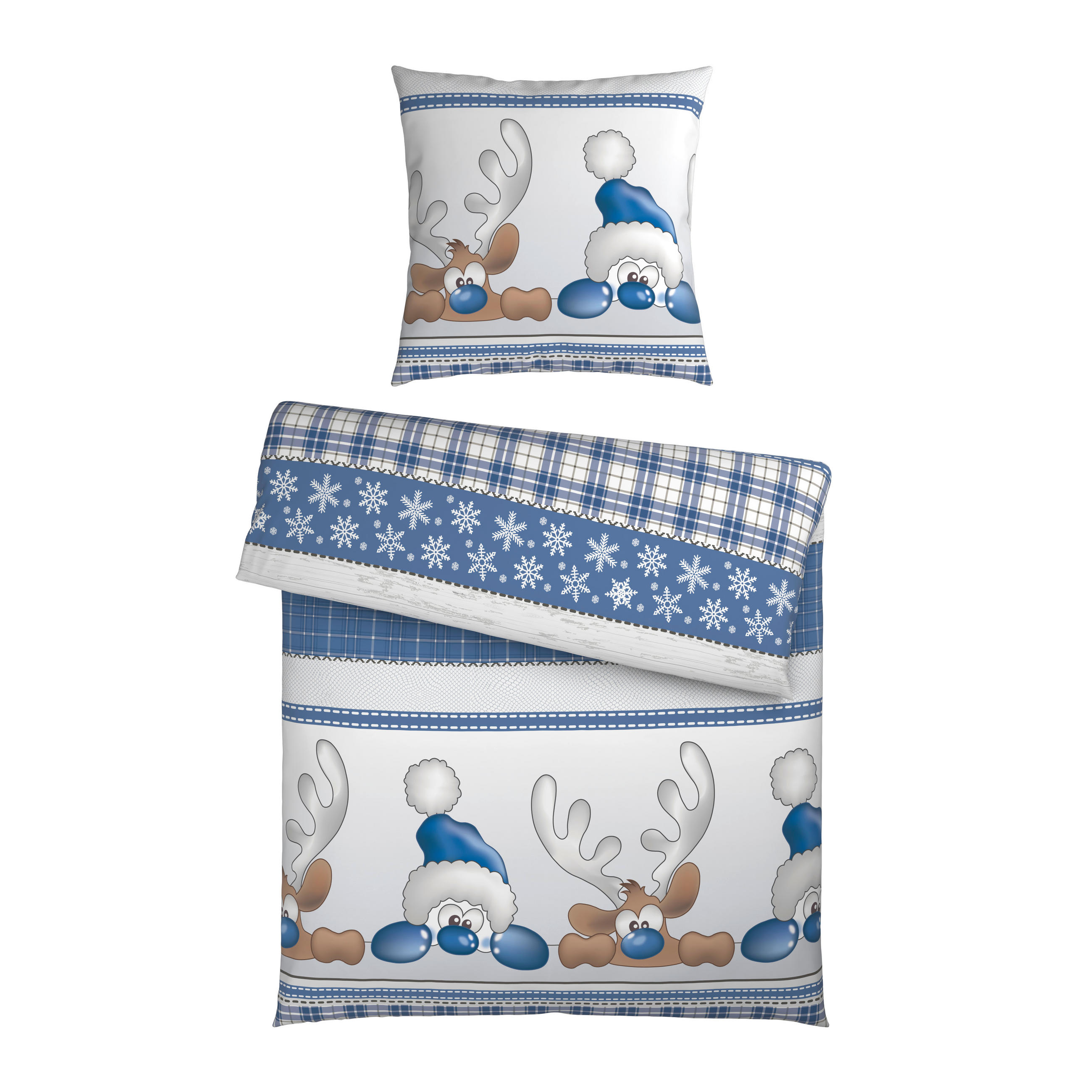 BETTWÄSCHE Flanell 135/200 cm  - Blau/Grau, Textil (135/200cm) - Esposa