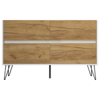 SIDEBOARD Posseik Industrial  in 119/75/42 cm  - Eichefarben/Schwarz, Design, Holzwerkstoff/Metall (119/75/42cm) - P & B