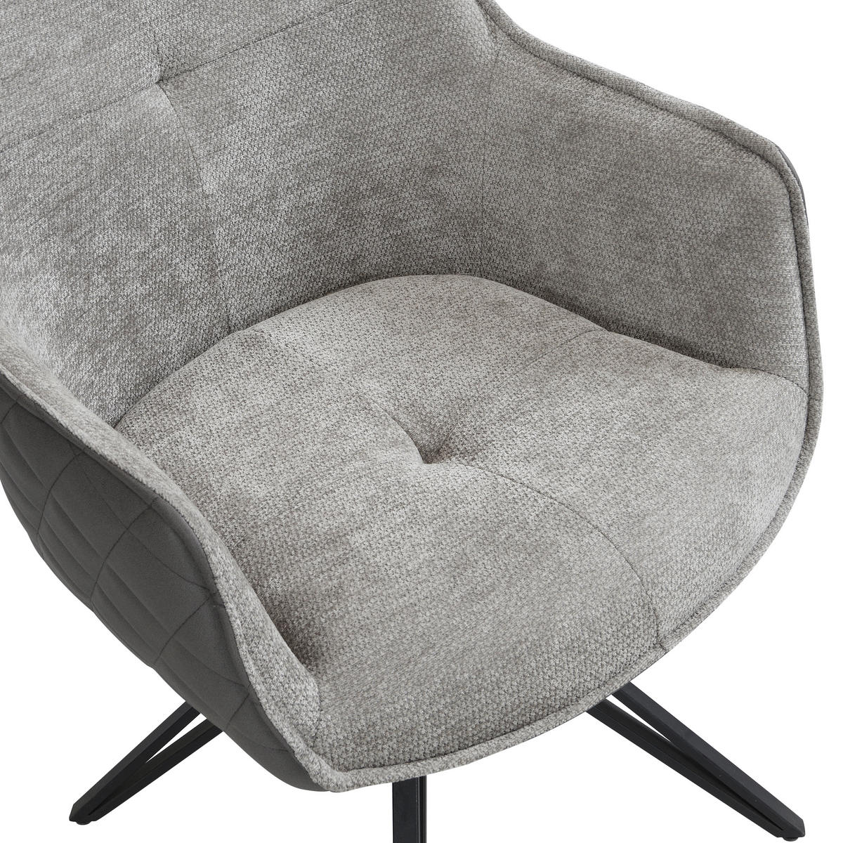 STOLICA S NASLONOM ZA RUKE  siva, crna, tamno siva  metal, tekstil      - siva/tamno siva, Moderno, metal/tekstil (57/82/61cm) - Livetastic