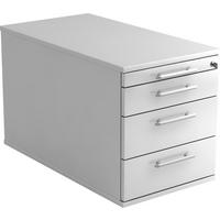 ROLLCONTAINER Weiß  - Alufarben/Weiß, KONVENTIONELL, Holzwerkstoff/Kunststoff (42,8/51,2/80cm) - Venda