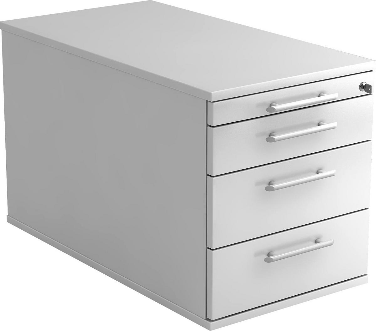 ROLLCONTAINER Weiß  - Alufarben/Weiß, KONVENTIONELL, Holzwerkstoff/Kunststoff (42,8/51,2/80cm) - Venda