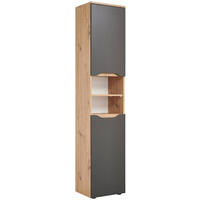 HOCHSCHRANK 40/190/32 cm  - Anthrazit/Schwarz, MODERN, Holzwerkstoff/Kunststoff (40/190/32cm) - MID.YOU