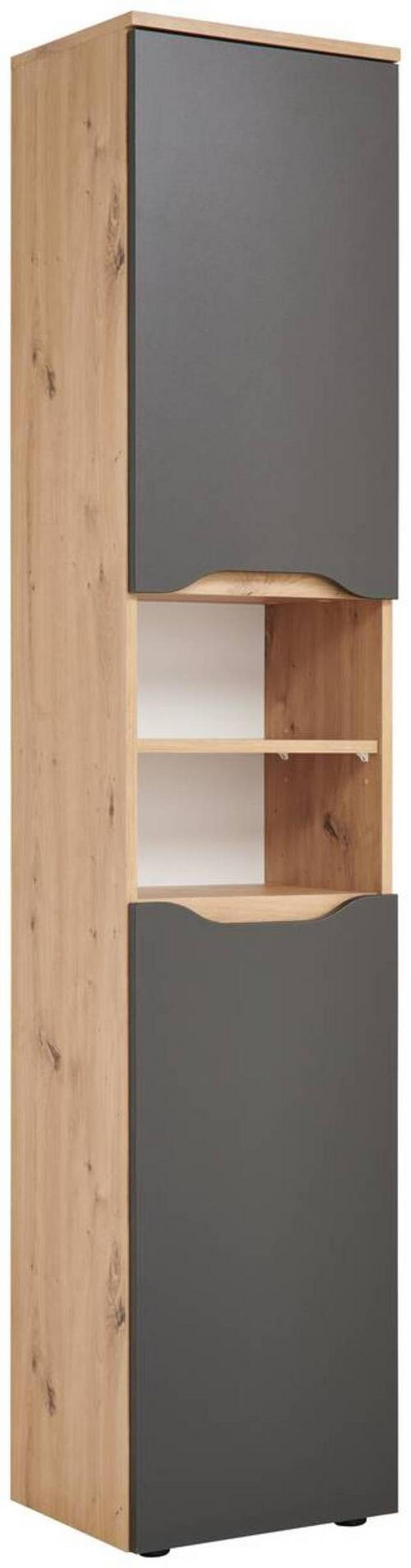 HOCHSCHRANK 40/190/32 cm  - Anthrazit/Schwarz, MODERN, Holzwerkstoff/Kunststoff (40/190/32cm) - MID.YOU