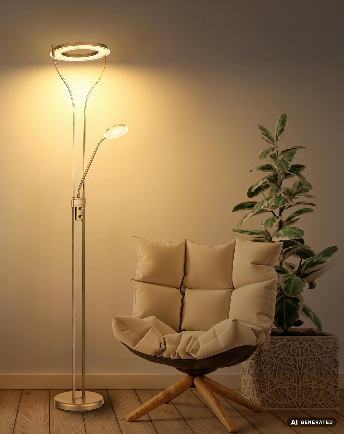 LED-STEHLEUCHTE Ebro 35/30/194 cm  - Klar/Schwarz, Design, Glas/Kunststoff (35/30/194cm) - Globo