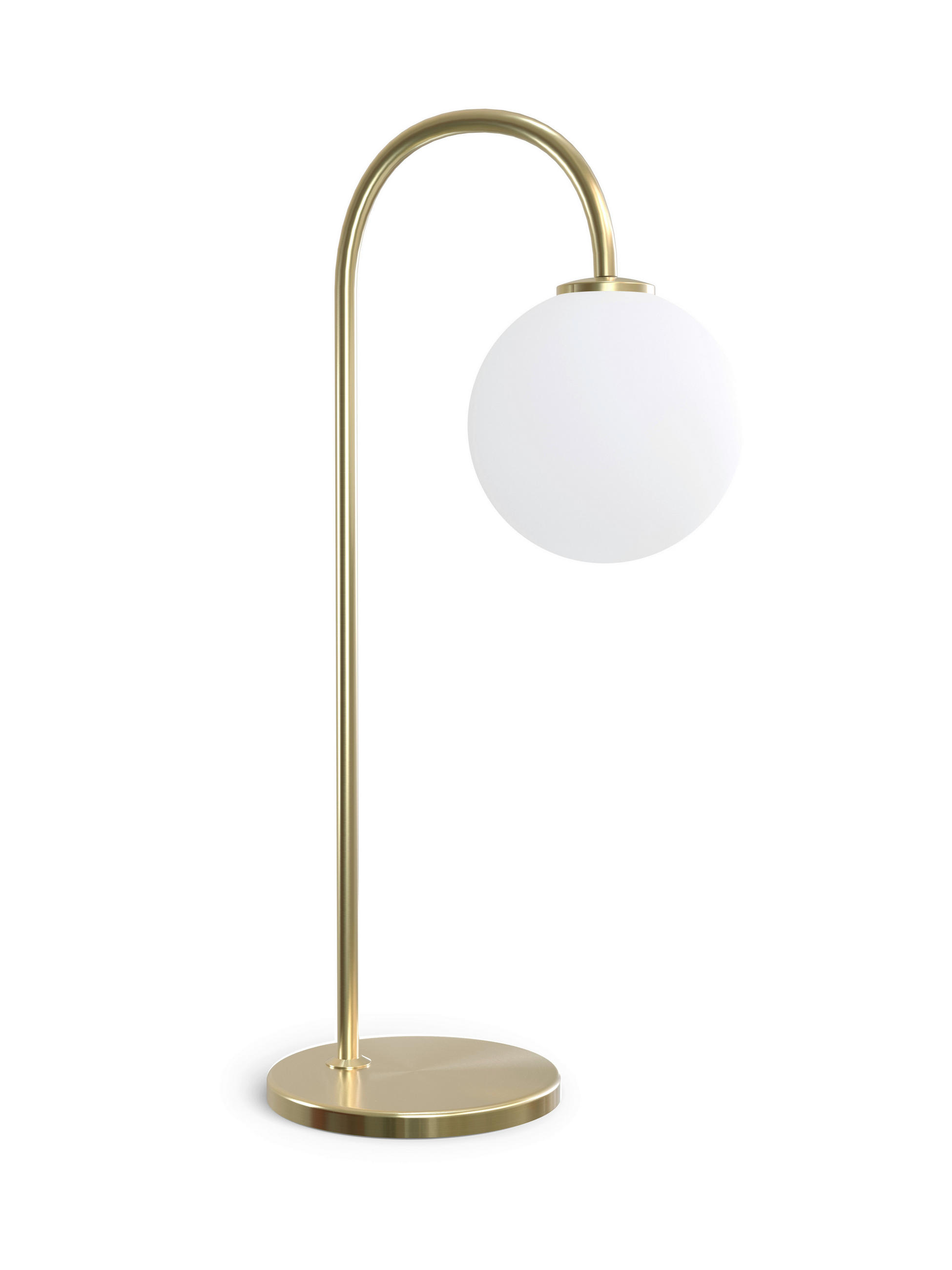 TISCHLEUCHTE Ballon 16/26,6/52,5 cm   - Messingfarben/Opal, KONVENTIONELL, Glas/Metall (16/26,6/52,5cm) - Belid